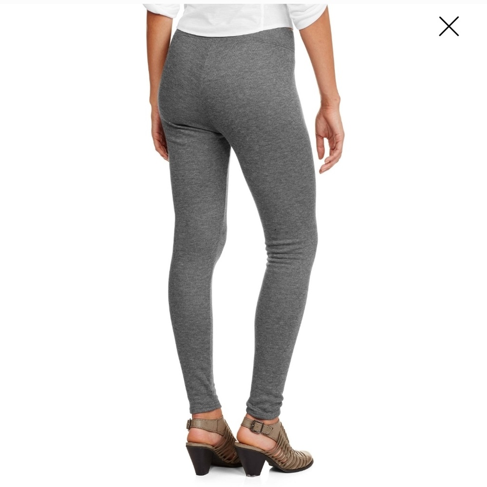Faded Glory Women's Charcoal Gray Ribbed Leggings - image 7